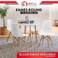 ⚡️LIKE BUG⚡️Eames Kitchen Round Dining Table 80cm WITH 4 UNITS EAMES CHAIRS - Dining Set 1 YEAR WARR