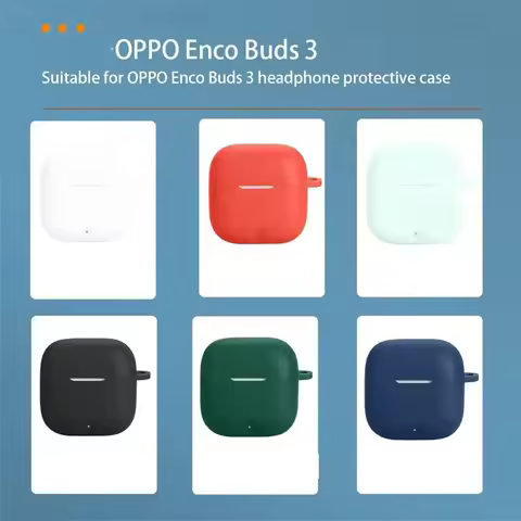 for OPPO Enco Buds 3 Full Cover Solid Color Earphone Case Shockproof Silicone Headphone Cover for OP