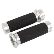 AHGBW ปลอกแฮนด์จักรยานยนต์มอเตอร์ไซด์1นิ้ว25มม. สีดำยางสำหรับ Harley Touring Road King Softail Bobbe