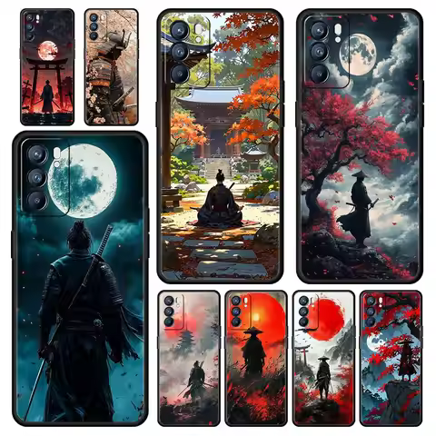Japanese Bushido Samurai Case For Oppo Reno13 Reno12 Reno11 F Reno10 Pro A54 5G Find X5 A53 A52 A9 A