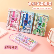 Set Alat Tulis Set Alat Tulis Pelajar Sekolah Rendah hadiah Permulaan Kartun E-jam tangan Alat Tulis