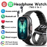 D8 Multifunctional Smart Watch Men Women 2.01inch NFC 2-in-1 Wireless Bluetooth Headphone Fitness Sp