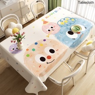 Colorful Fur Ball Decorative Tablecloth Waterproof and Oil-proof Table Mat Cute Rectangular Anti-sca