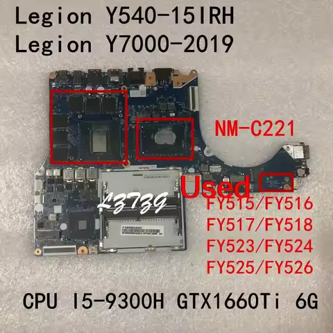 Used for Lenovo Legion Y540-15IRH/Legion Y7000-2019 Laptop Motherboard CPU I5-9300H GTX1660Ti 6G FRU