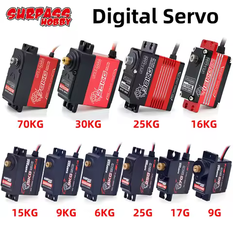 Digital Servo 9g 17g 25g 6kg 9kg 15kg 16kg 20kg 23kg 24kg 25kg 30kg 70kg for 1/24 1/18 1/16 1/12 1/1