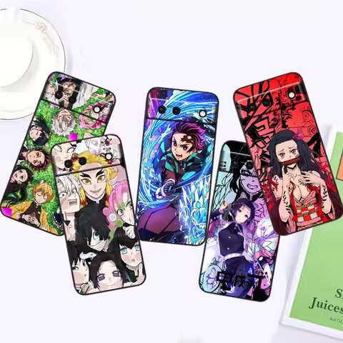 Anime Demon Slayer Kimetsu Phone Case For Google Pixel 9a 9 8A 8 7 7A 6 6A Pro XL 2024 5G Black Soft