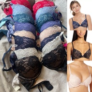 Maidenform Women's Ultimate Plunge Embellished Lace Pushup Bra Comfort Devotion Bombshell / Super Pu