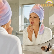 EOLFAM Hair Towel Wrap, polyester 25*65cm±1cm Hair Drying Wrap, Soft Colorful Microfiber Hair Towel 