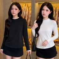 MIAA Thermal Jacket with lace for women with 3-inch high collar, warm and elegant rabbit fur thermal