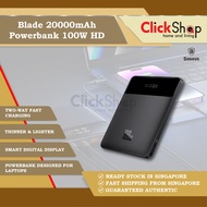 BASEUS Blade Series 20000mAh Powerbank 100W HD Ediiton High Power Digital Display Fast Charging Laptop Powerbank