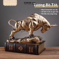 Tượng Bò Tót Linh Vật Phố Wall SG.DECOR Bằng Nhựa Composite cao cấp decor phòng quà tặng Với Thiết K