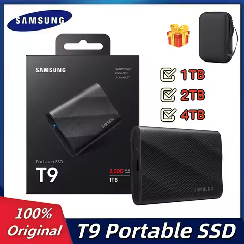 Samsung T9 Portable SSD 1TB 2TB 4TB USB 3.2 Gen 2x2 External Solid State Drive Up to 2000MB/s for Ga