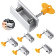 Others - 【6個】滑動窗戶安全鎖，鑰匙式窗鎖，可調式推拉門防盜鎖，兒童安全鎖，適用於庭院、臥室、家庭及辦公室