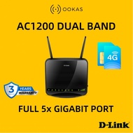 D-Link DWR-953 4G LTE Router | AC1200 Dual Band WiFi | 5 Gigabit Ports | Direct SIM Slot | Detachabl
