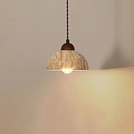 Japan Marble Pendant Lamp Dining Table Wabi-Sabi Yellow Travertine Hanging Light Bedside Nordic Pot Droplight for Restaurant