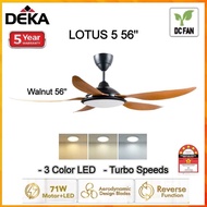 DEKA LOTUS 5 DC Motor 56” Ceiling Fan Remote Control with 38W LED 3 Color Light/Kipas Siling