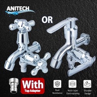 ANITECH Washing Machine/Bathroom Two Way Wall Mounted Faucet Two Way Water Tap Two way Tap Faucet Two Way Double Wall