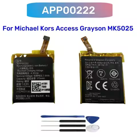 High Quality APP00222 Replacement Battery For Michael Kors Access Grayson MK5025 Smart Watch + Tool