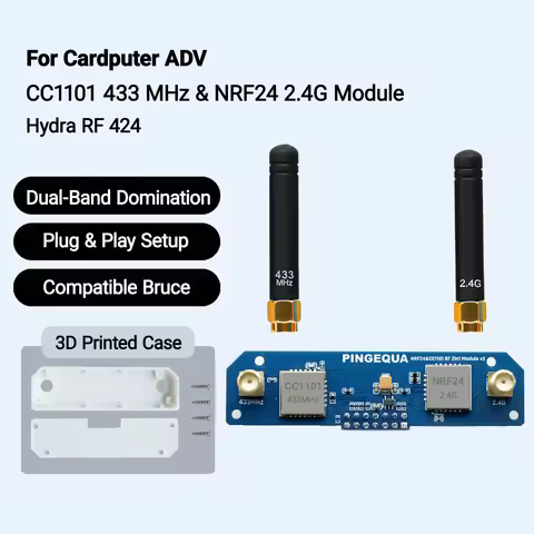 NRF24 & CC1101 433Mhz For M5Stack Cardputer ADV, Auto Switching, Strong Signal, Bruce Compatible PIN