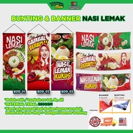 Bunting &amp; Banner Nasi Lemak 3pilihan Readymade design ~ #BannerMurah #Bachok