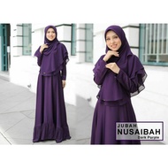 JUBAH NUSAIBAH + KHIMAR UMAIRAH | JUBAH MUSLIMAH | JUBAH MODEN TERKINI | DARK PURPLE