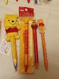 絕版 中古 Winnie the Pooh 小熊維尼 珍藏精品文具 日版 sanrio 東京迪士尼 tokyo disney pental sun-star 三菱 公仔頭 鉛芯筆 4支 原子筆 bal