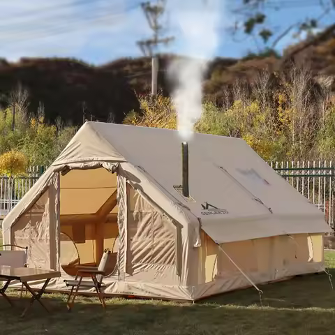 Inflatable Tent 6-8 Person Blow up Air Tent for Outdoor Camping Glamping 420D Oxford Family Cabin Te
