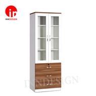 [INNDESIGN.SG] Yumos Glass Door Bookshelf / Display Cabinet (Fully Assembled and Free Delivery)