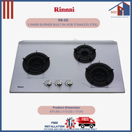 Rinnai RB-3Si 3 Inner Burner Built-In Hob Stainless Steel Top Plate