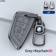 ZOBIG เคสสังกะสีคุณภาพสูงอัลลอย + หุ้มกุญแจรถหนังสำหรับ2024 BMW 1 2 4 5 6 7 Series X1 X3 X5 X6 X4 M5