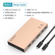 Docking Station ORICO 10 In 1 4K Display USB C Docking Stationเข้ากันได้กับ MacOS Windows10Gbps Dock