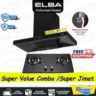 (KCE)🔥ELBA Designer Hood with Cooker Hob Gas Cooker Dapur Gas Murah Free Delivery Senz/Midea/Haier/L