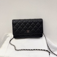 Chanel 黑銀荔枝牛皮woc