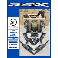 HONDA Rsx Rs-x 150 Batman (27) Black Purple RAPIDO Coverset Body Cover Sticker Tanam Stripe Tanam