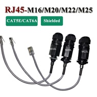 Waterproof M16 M20 CAT6A RJ45 Network Connector Cable M22 M25 CAT5E Plug wit Wire Outdoor 8P8C Ether