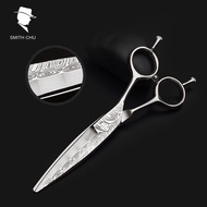 Chu Blacksmith Damascus 6.0นิ้ว Willow Leaf Scissor Slip Scissor Barber Professional Hairdressing