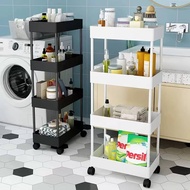 4 Layer Moving Rack Kitchen Storage Shelf Wall Cabinets Home Bedroom Bathroom Organizer Trolley