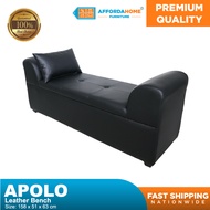 Apolo Leather Bench Cleopatra Small Sofa Stylish Minimal Compact - Affordahome Furniture