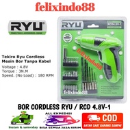 Obeng Batre Bits Ryu RCD4.8V-1 Cordless Screwdriver Cas Mesin Bor Tanpa Kabel Mata Obeng Elektrik