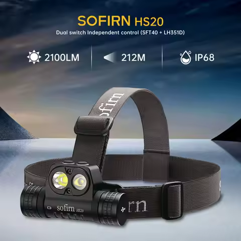 Sofirn HS20 XHP50.2 LED Headlamp 2700lm Rechargeable USB C Flashlight Powerful Head Lamp Floodlight 