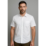 KEMEJA Sekido Man - LEO Men's Navy Short Sleeve Flannel Shirt