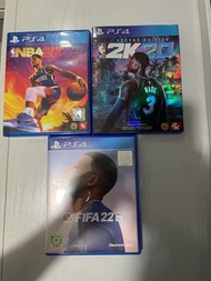 PS4 NBA 2K23, 2K20, FIFA 22 遊戲光碟 3隻$100