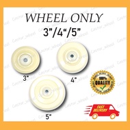 3", 4", 5" HEAVY DUTY NYLON CASTOR/CASTER ROLLER RODA WHEEL/REPLACEMENT TROLLEY WHEEL