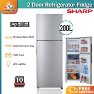 Sharp 2 Door Fridge 280L Refrigerator SJ285MSS Peti Sejuk