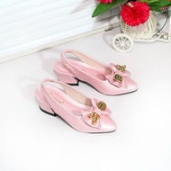 Hels Slippers Simple Elegantu Sandal Ansk Cewe Luxury Sepat Hil Kits Viral Heel Sandak Hayhil Girls 