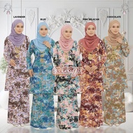 | Kurung Printed LAYNE | Premium Moss Crepe Ironless | Kain A Shape