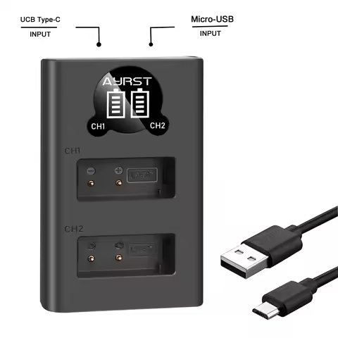 LP-E17 LP E17 Dual LED USB Battery Charger with Type C Port for Canon Cameras EOS 750D 760D T6i T6s 