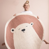 Carpet ins Style Round Children Cartoon Bedroom Influencer Same Style Washable Furry Carpet Simple H
