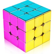 D-FantiX Reflective Magnetic 3x3x3 Rubik's Cube with Display Stand, Shiny Metallic Fingertip Toy, Su