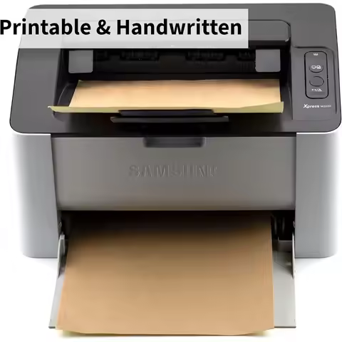 A4 Kraft Paper Self-Adhesive Stickers - Printable Brown Kraft Face & Easy-Tear Backing, 21.08x29.72 